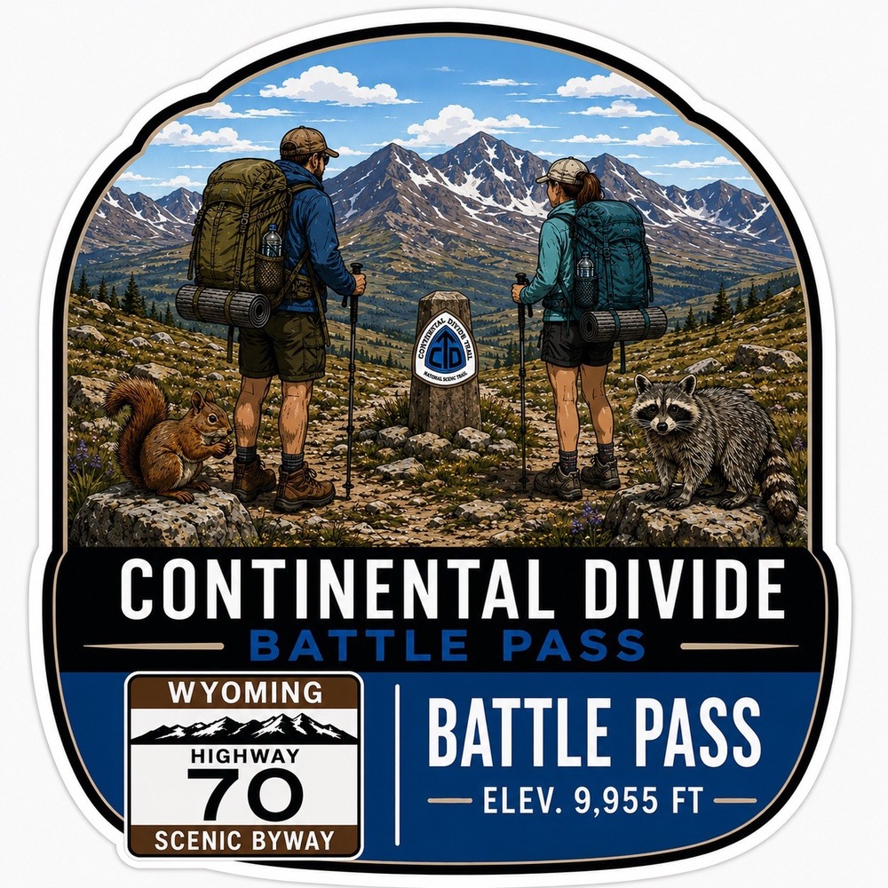 Continental Divide Battle Pass Wyoming Hwy 70 sticker USA